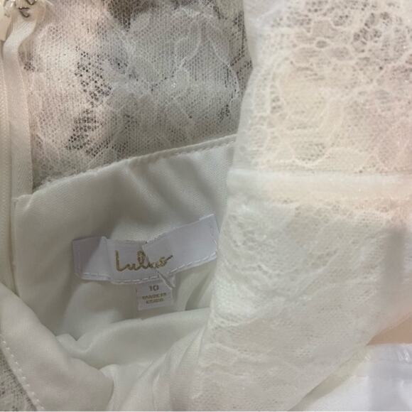 NWOT Lulus Everlasting Affection White Lace Tulle Mermaid Maxi Dress - Picture 6 of 15